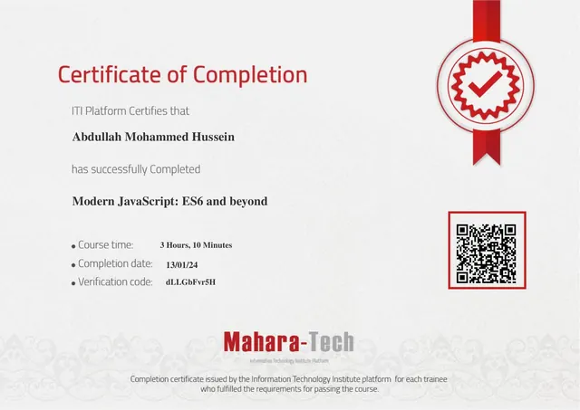 Modern JavaScript certificate preview